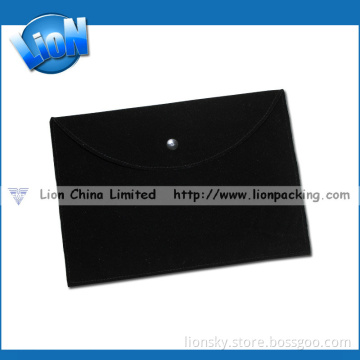 Envelope Soft Flap Jewelry Velour Bag with Button R-058